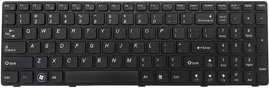 Green Cell Laptop Keyboard for B570 B575 B580 B590 Z570 with Frame and English (US) Layout in Black Colour