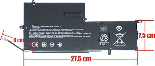 Батерия за лаптоп за HP Specter Pro X360 13 серия 6789116-005 788237-2c1 788237-2c2 789116-005 Hstnn-db6s Pk03056xl Pk03xl OEM код 1-bat0414