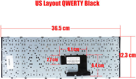 Sony Πληκτρολόγιο Laptop για Vaio VPC-EH/VPCEH/PCG-71911M/PCG-71911L με Πλαίσιο και Διάταξη Αγγλικά (US) σε Μαύρο χρώμα 40044US