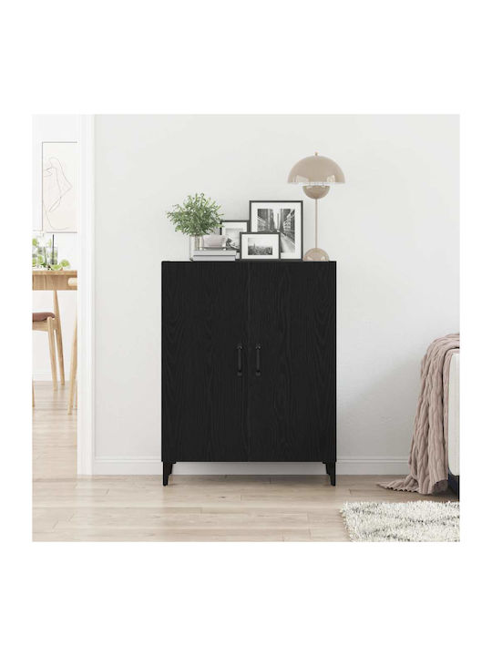 Metal Sideboard Black Oak 69.5x34x90cm
