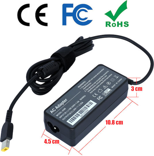 Τροφοδοτικό Laptop Ac Adapter Φορτιστής Lenovo 65w 20v 3.25a 7.9mm X 5.5mm 45n0262 Laptop Notebook Charger Oem Υψηλής Ποιότητας Κωδ.60063