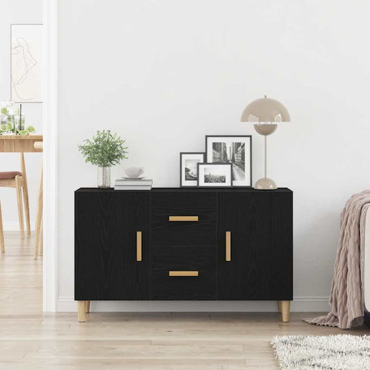 Bufet Din Lemn cu Sertare Stejar Negru 100x36x60cm