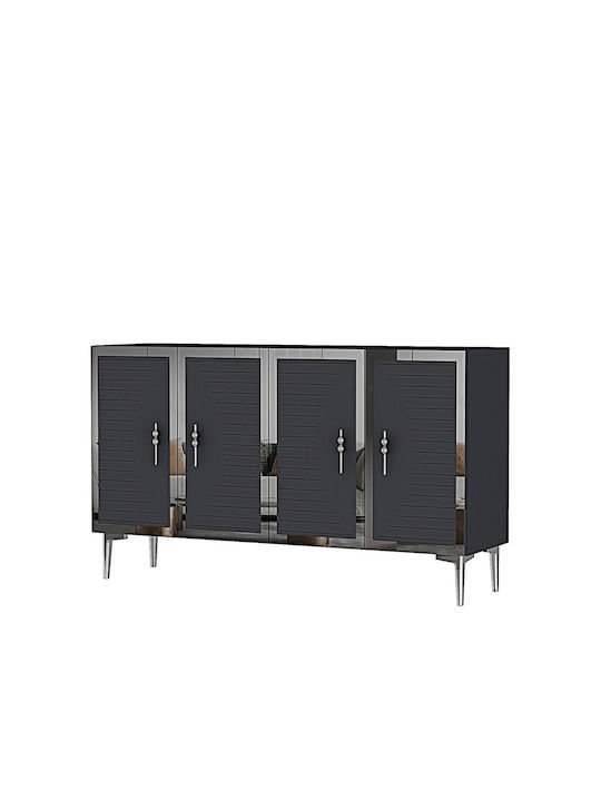 Sideboard aus Metall Weiß 120x32x75cm