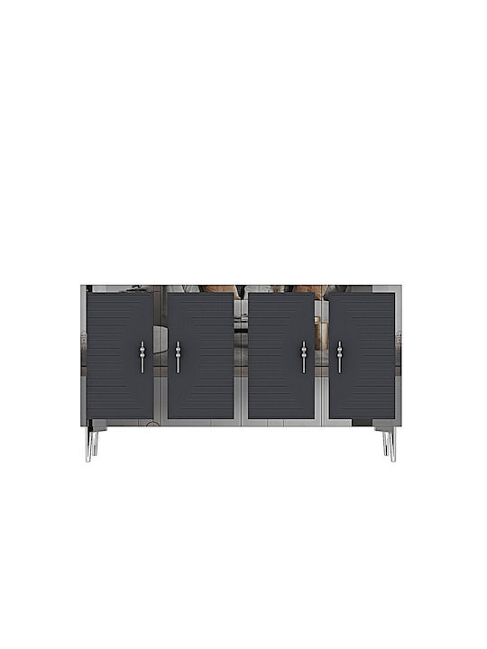 Sideboard aus Metall Weiß 120x32x75cm