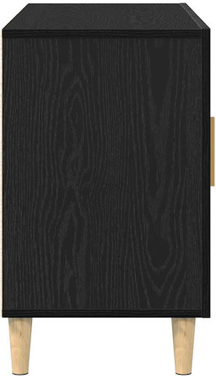 Bufet Din Lemn cu Sertare Stejar Negru 100x36x60cm