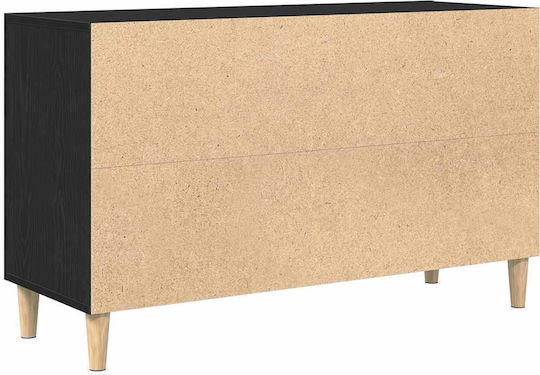 Bufet Din Lemn cu Sertare Stejar Negru 100x36x60cm
