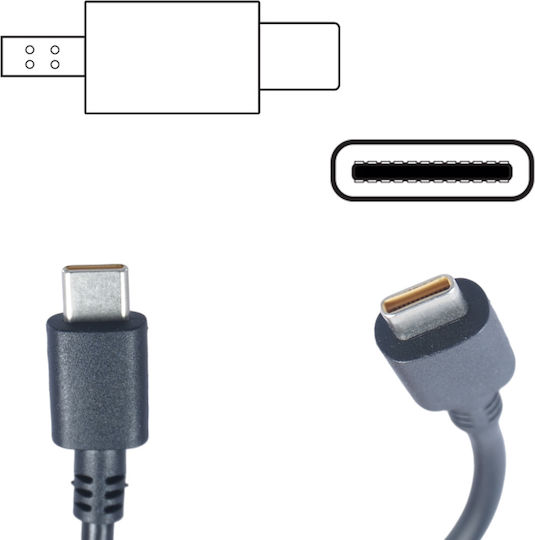 Lenovo USB-C Φορτιστής Laptop 45W 20V 3.25A για Lenovo χωρίς Καλώδιο Τροφοδοσίας
