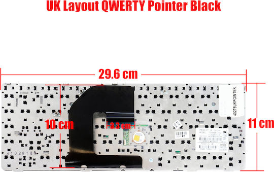 HP Πληκτρολόγιο Laptop για ProBook 6460b/6465b/6470b/6475b/EliteBook 8460p με Πλαίσιο και Διάταξη Αγγλικά (US) σε Μαύρο χρώμα 635768-001