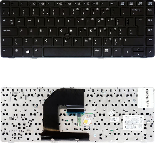 HP Πληκτρολόγιο Laptop για ProBook 6460b/6465b/6470b/6475b/EliteBook 8460p με Πλαίσιο και Διάταξη Αγγλικά (US) σε Μαύρο χρώμα 635768-001