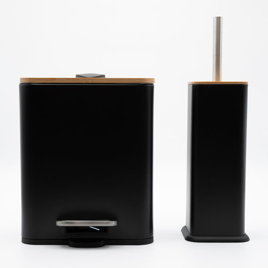 TnS Bamboo Cubic Bamboo Σετ Πιγκάλ και Καλαθάκι Μπάνιου Soft Close 5lt Μαύρο TnS Bamboo Cubic Bamboo Σετ Πιγκάλ και Καλαθάκι Μπάνιου Soft Close 5lt Μαύρο