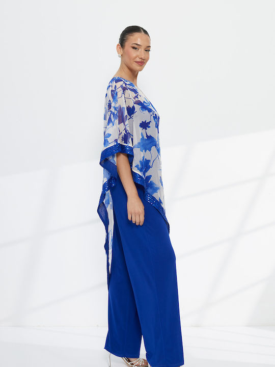 Women's Blue Set with Loose Fit Trousers