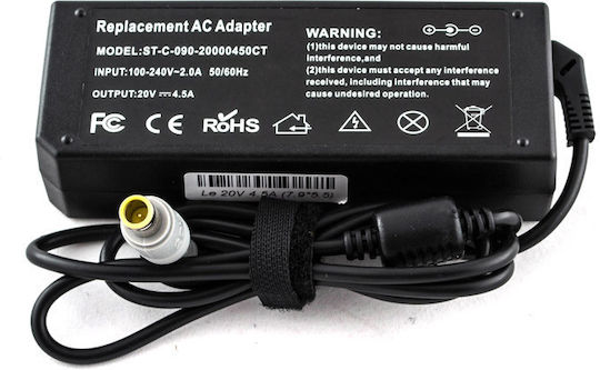 Laptop Charger 90W 20V 4.5A for IBM with Detachable Power Cord