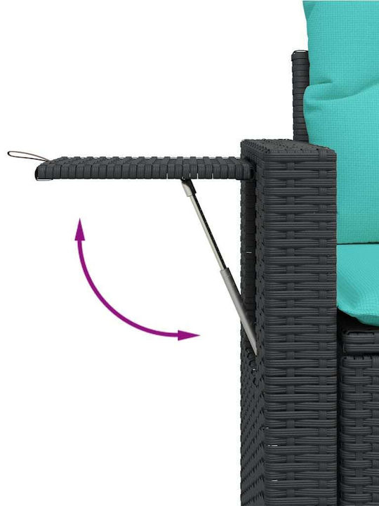 Corner Outdoor Sofa Rattan with Cushions 55x62x69cm