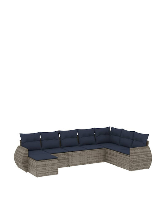 Outdoor Corner Sofa Rattan with Cushions 62x62x69cm