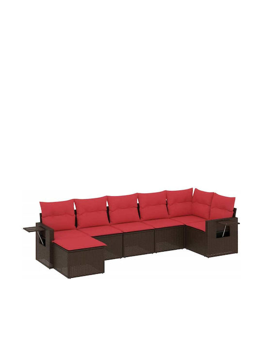 Canapea De Colț De Exterior Din Rattan Cu Perne 62x62x69cm