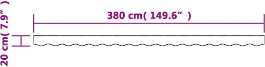 vidaXL Τεντόπανο Κόκκινο με Επίστρωση PU 0.2x3.8m