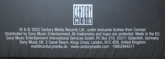 Coroner Dissonance Theory Vinyl
