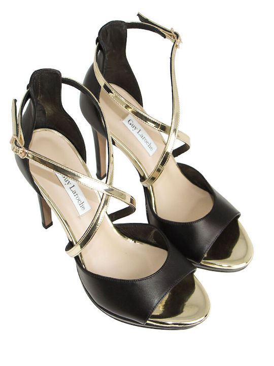 Damen Sandalen Schwarz Leder