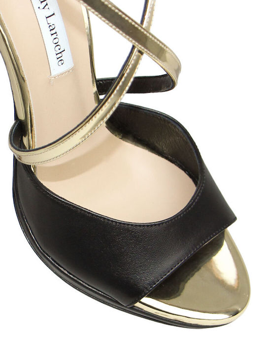 Damen Sandalen Schwarz Leder