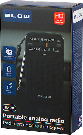 AM RA20 Radio Portabil cu Baterie Negru