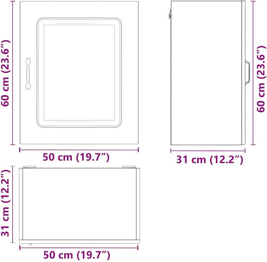 Kalmar Corner Wall Kitchen Cabinet Black 50x31x60cm