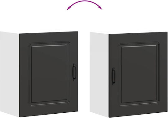 Kalmar Corner Wall Kitchen Cabinet Black 50x31x60cm