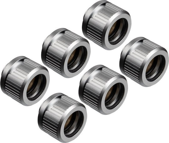 Ekwb EK-Quantum Torque 6-Pack HDC 14 Fittings Satin Titatnium Silver