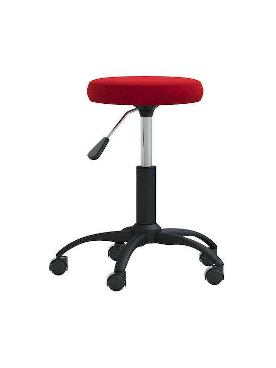 Living Room Stool with Adjustable Height Wine Red