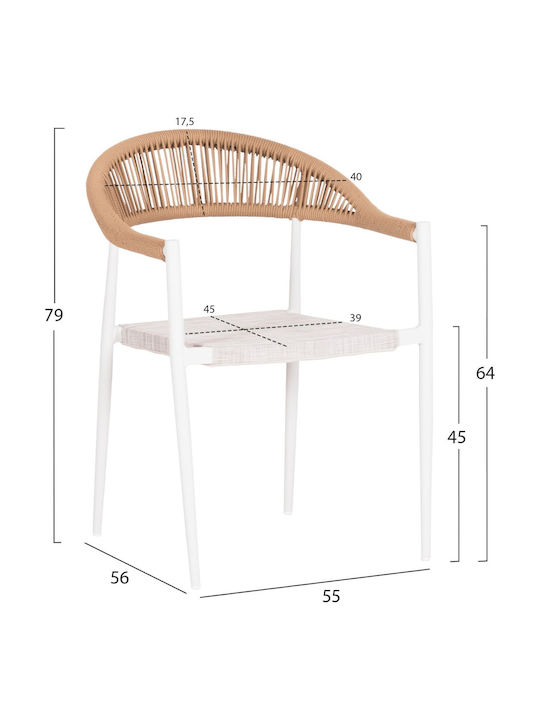 Garten- und Outdoor-Möbelsets Speisesaal 7 Stück Weiß