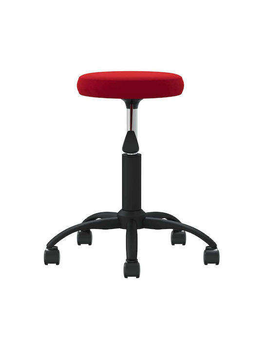 Living Room Stool with Adjustable Height Wine Red
