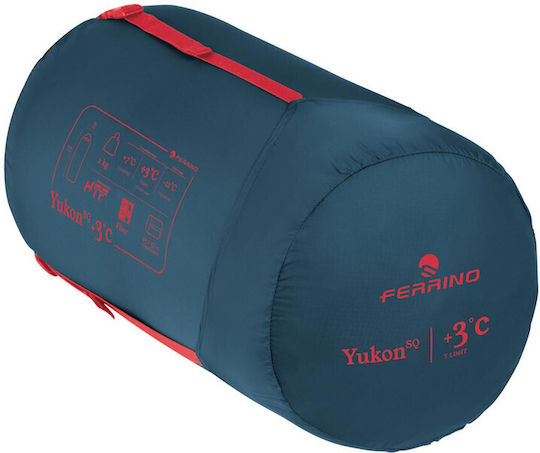 Ferrino Sleeping Bag Μονό Υπνόσακος Yukon Pro Red Black