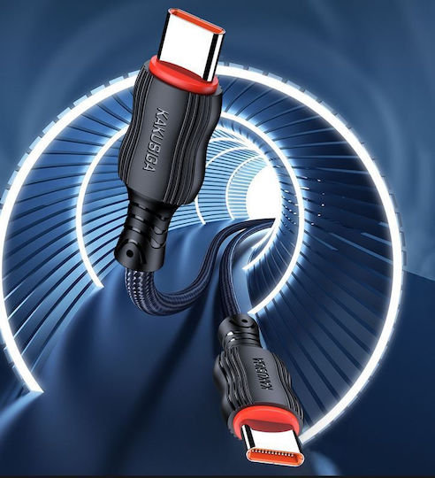 Kakusiga Braided USB 2.0 Cable USB-C male - USB-C 60W Μαύρο 2m KSC-996