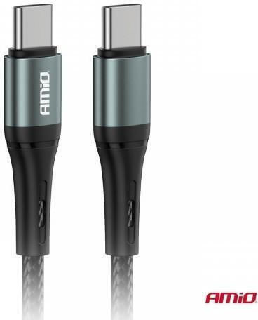 AMiO USB 2.0 Cable USB-C male - USB-C 60W Μαύρο 2m 03915