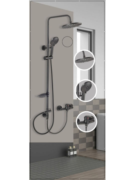 Inter Ceramic Στήλη Ντουζ χωρίς Μπαταρία Μαύρη Inter Ceramic Στήλη Ντουζ χωρίς Μπαταρία Μαύρη