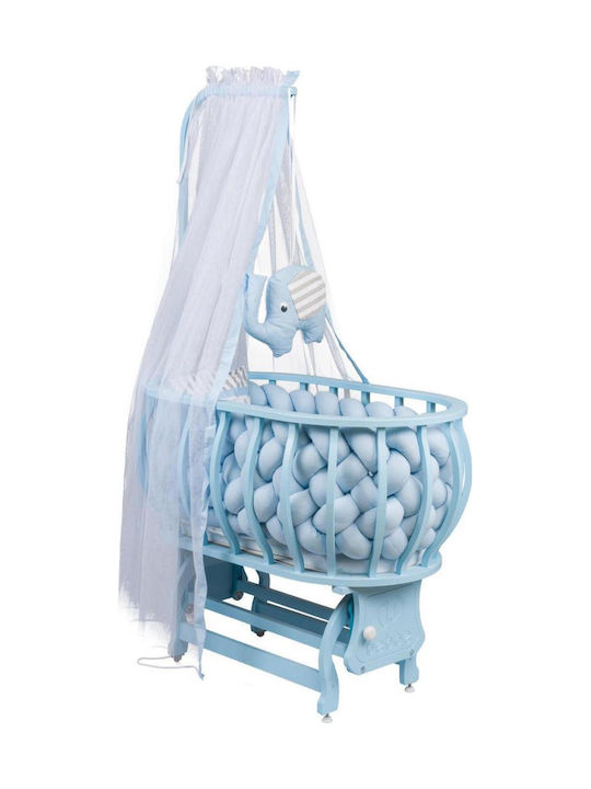 SteweHome Baby Cradle with Wheels Blue