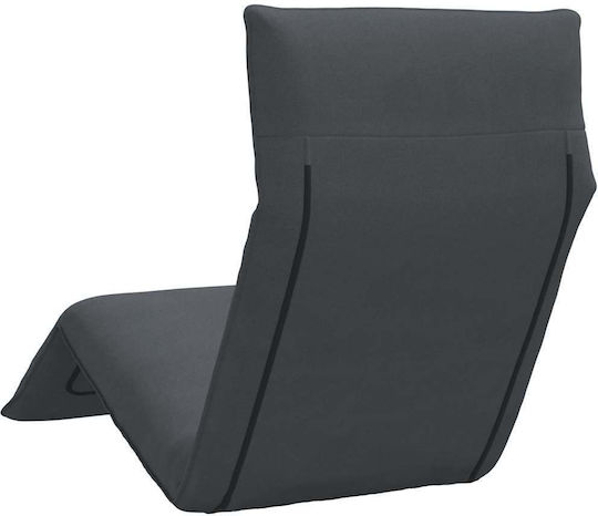 vidaXL Oxford Gray Foldable Metallic Beach Sunbed 175x54cm
