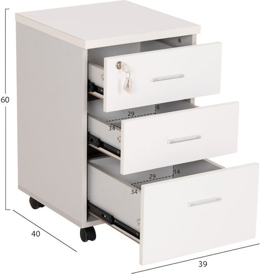 Freebox Office Drawer with Lock White