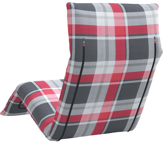 vidaXL Oxford Oxford Șezlong De Plajă Roșu Pliabil Metalic 175x54cm