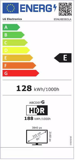 LG Смарт Телевизор 85" 4K UHD LED AI NU80 HDR (2026) 85NU8E0B3LA