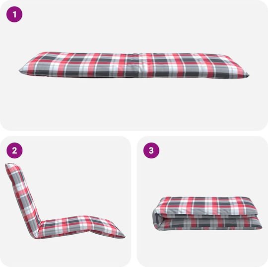 vidaXL Oxford Oxford Șezlong De Plajă Roșu Pliabil Metalic 175x54cm