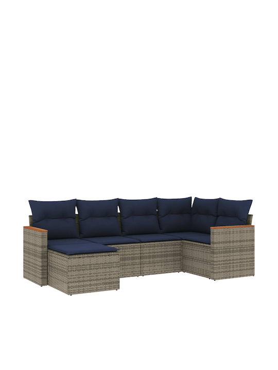 Ecksofa Outdoor Rattan mit Kissen 62x62x69cm