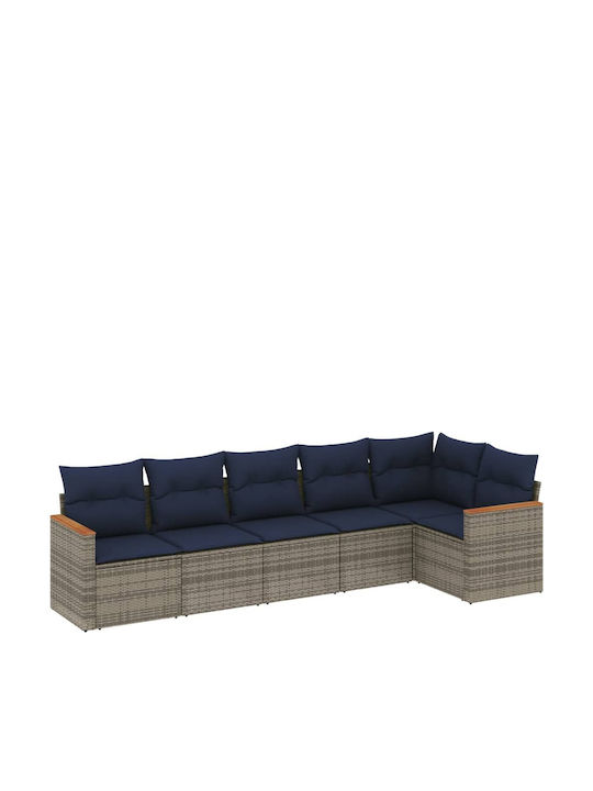 Outdoor Corner Sofa Rattan With Cushions 62x62x69cm