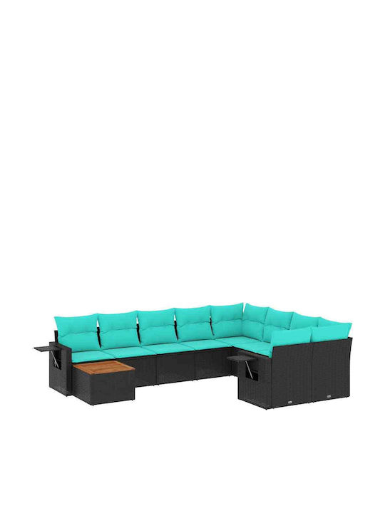 Outdoor Corner Sofa Rattan With Cushions 62x62x69cm