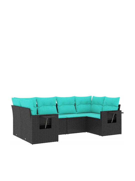 Canapea De Colț Pentru Exterior Din Rattan Cu Perne 62x62x69cm