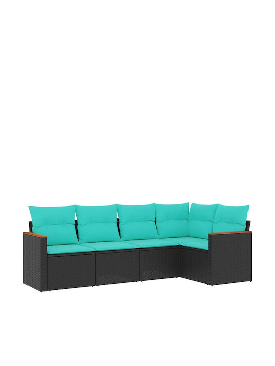 Outdoor Corner Sofa Rattan with Cushions 62x62x69cm