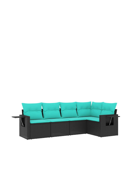 Ecksofa Outdoor Rattan mit Kissen 62x62x69cm