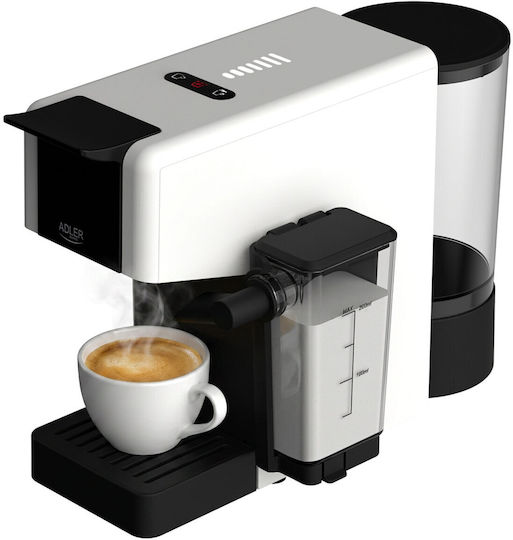 Adler Αυτόματη Μηχανή Espresso 1400W Πίεσης 20bar για Cappuccino Λευκή AD 4391