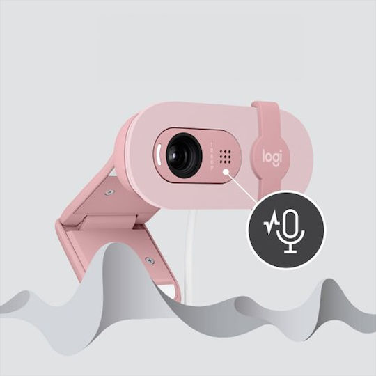 Logitech Brio 100 Web Camera Full HD 1080p Ροζ 960-001623