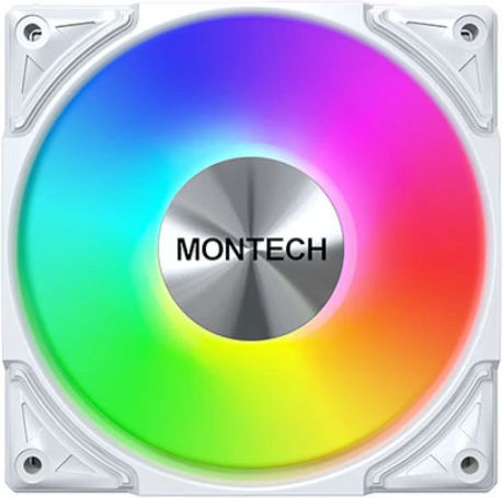 Montech Метален Pro Вентилатор За Кутия (76.2cfm) с ARGB Осветление и Свързване 4-изводна ШИМ / 3-Pin