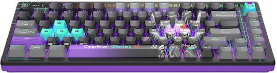 A4Tech Bloody A75 Cypher Ghost Gaming Tastatură Mecanică 75% cu Comutatoare Alpha Optical și Taste Iluminate (Engleză SUA) Multicolor